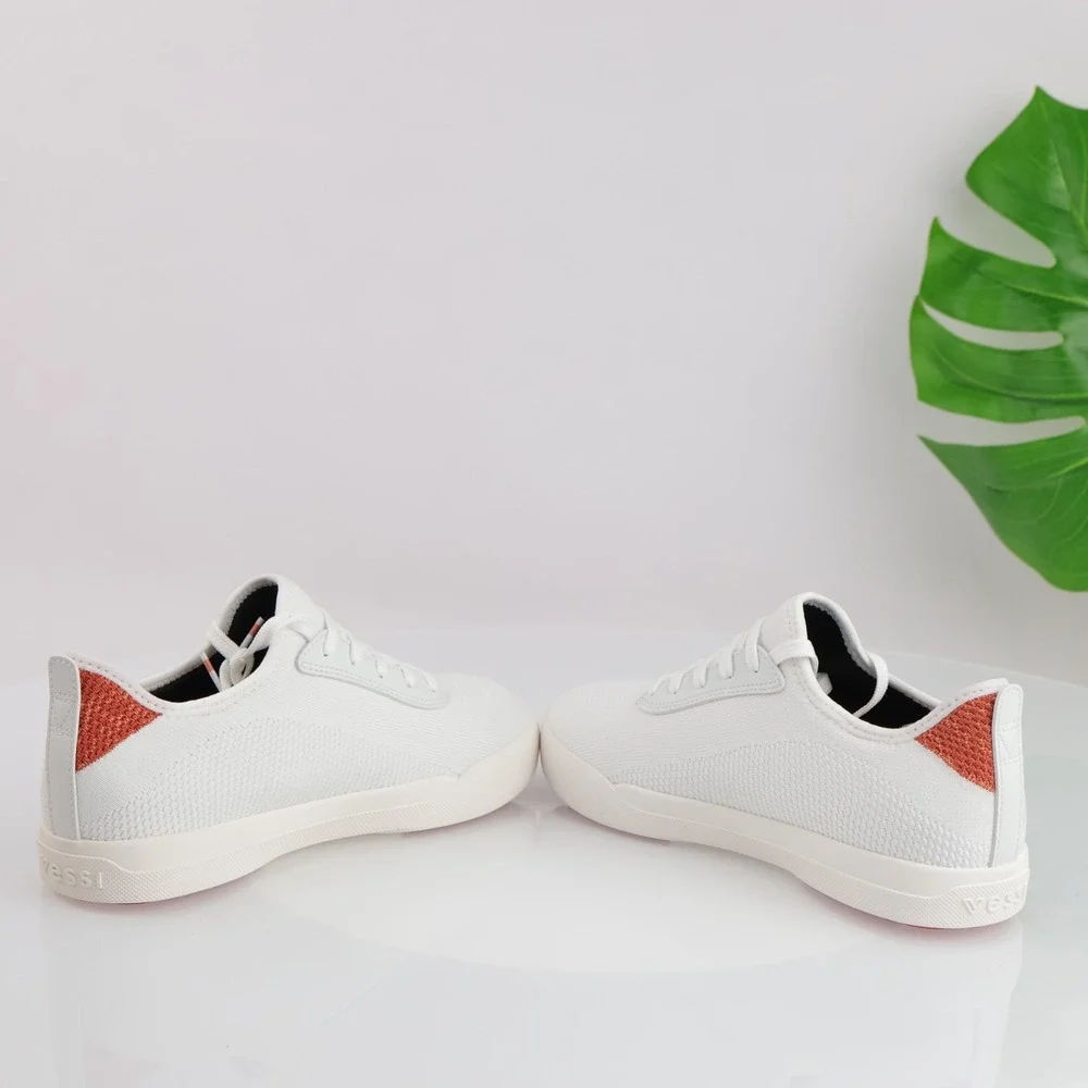 Vessi Womens Weekend Sneakers Size 9 Waterproof White Red Lace Up Comfort Shoes